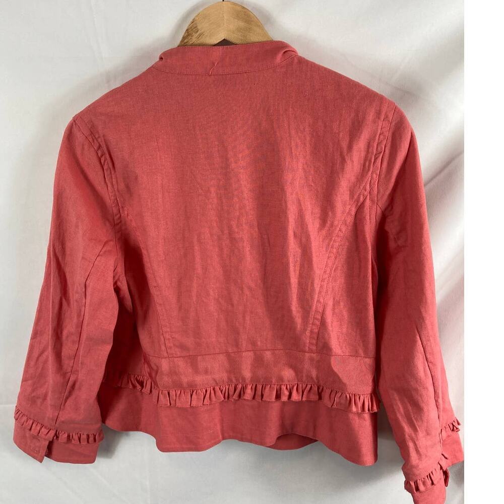 Field gear Linen Ruffle Detail Button Up Jacket Size medium - Picture 4 of 4